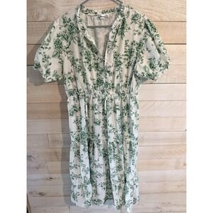 Lapogee Women's Green & White Floral Design Dress Size 3X Fast Ship